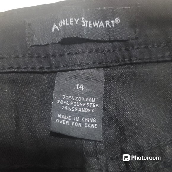 Preloved Women's Plus Black Denim Pants with Sheer Animal Print, size 14 - Picture 5 of 6